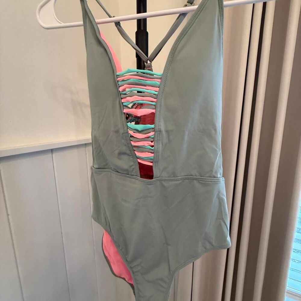 Unbranded Women's Green and Blue Swimsuit-one-piece